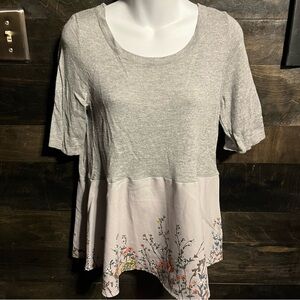 Moth by Anthropologie Gray Floral Women's Blouse size medium